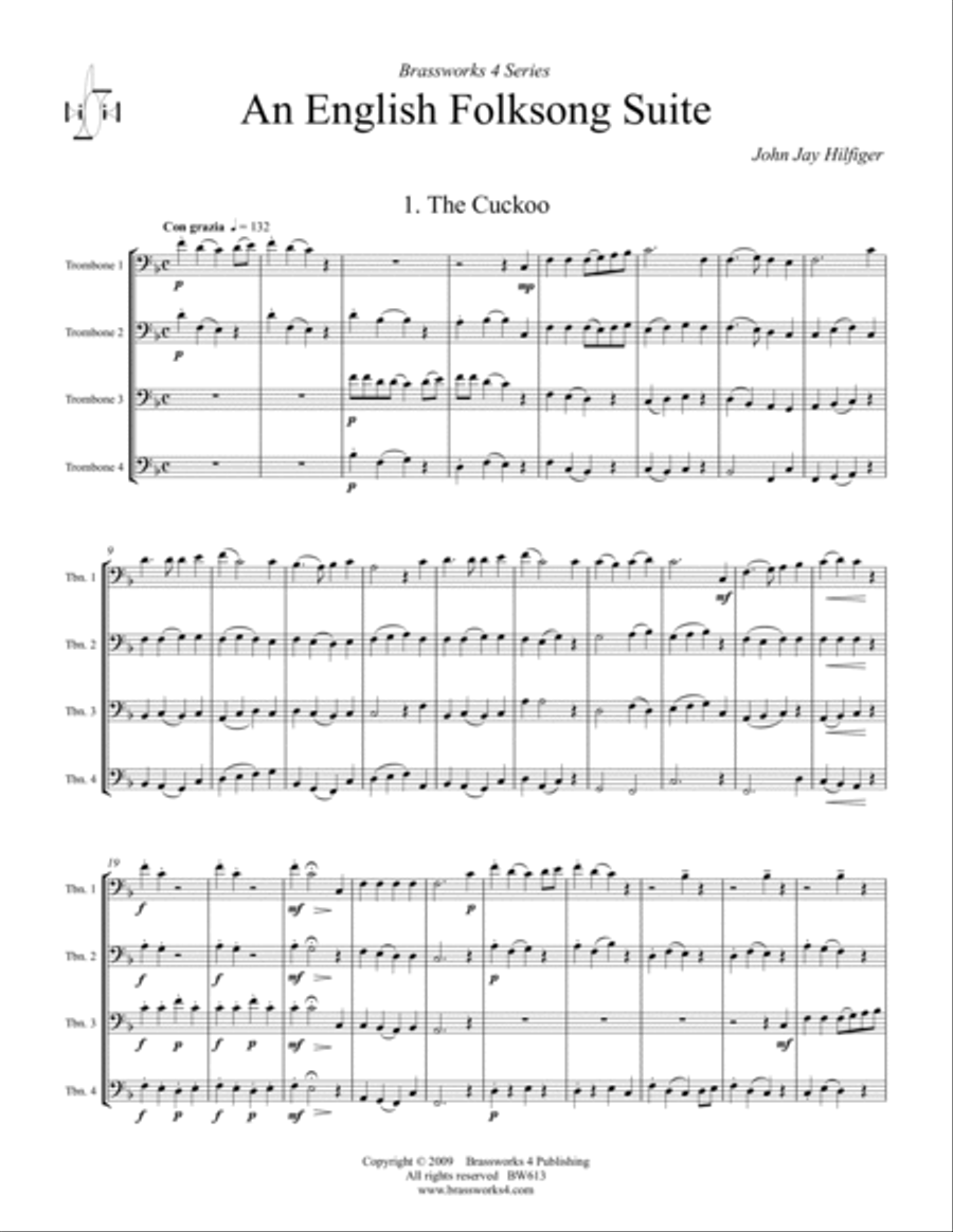 An English Folksong Suite Trombone Quartet scores gallery preview page 2
