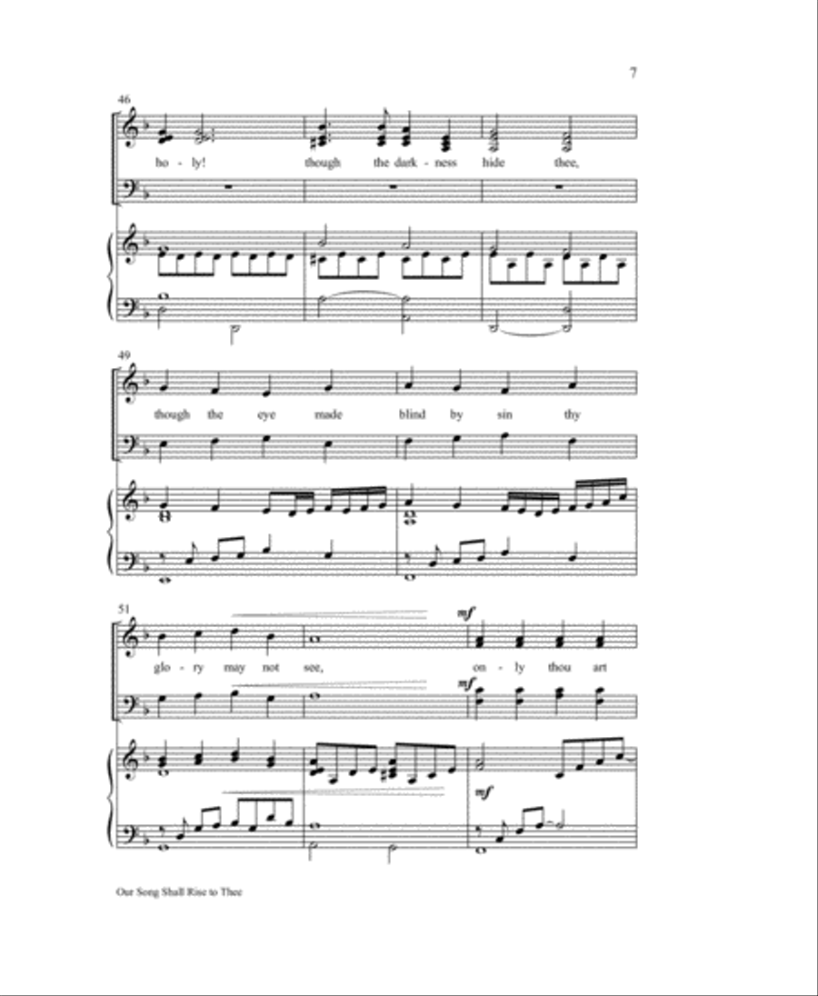 Our Song Shall Rise to Thee 4-Part scores gallery preview page 7