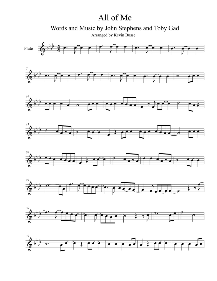 All Of Me Flute Solo scores gallery preview page 1