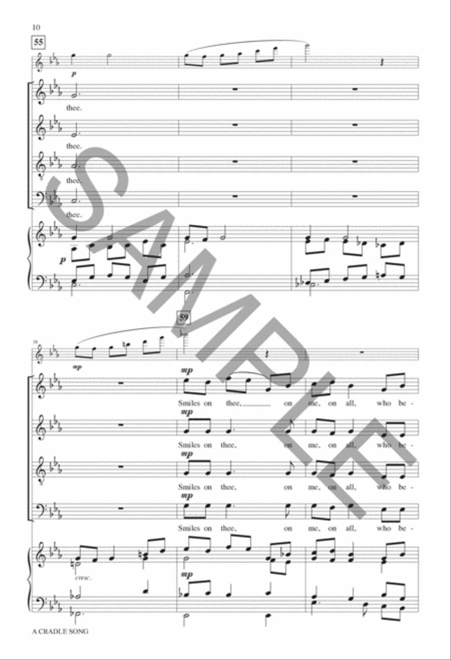 A Cradle Song 4-Part scores gallery preview page 7