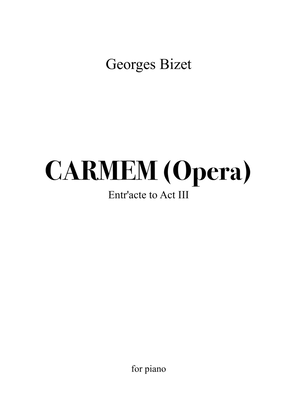 Book cover for Carmen (Opera) Entr'acte to Act III
