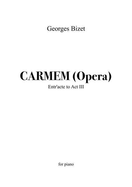 Carmen (Opera) Entr'acte to Act III image number null