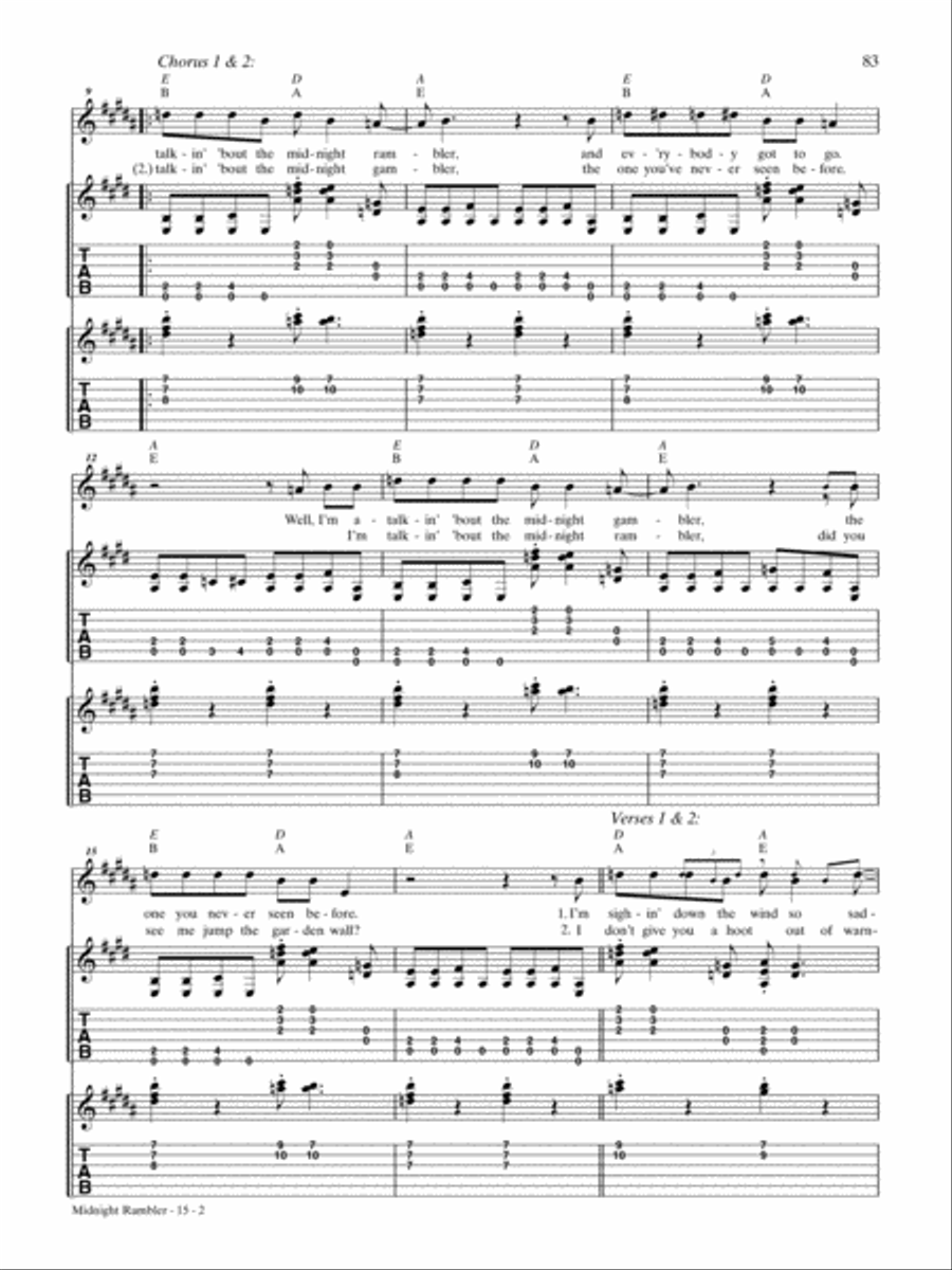 Midnight Rambler Guitar Tablature scores gallery preview page 2
