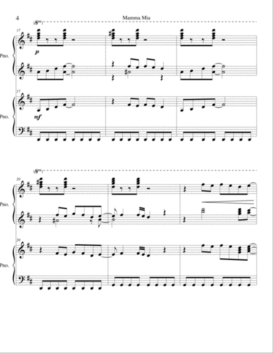 Mamma Mia Piano scores gallery preview page 4