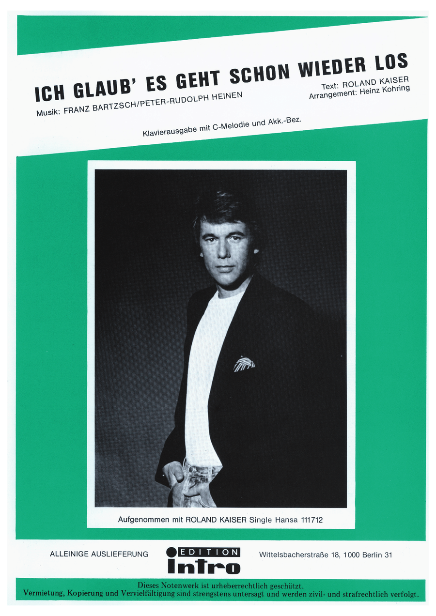 Ich glaub' es geht schon wieder los Voice - Digital Sheet Music