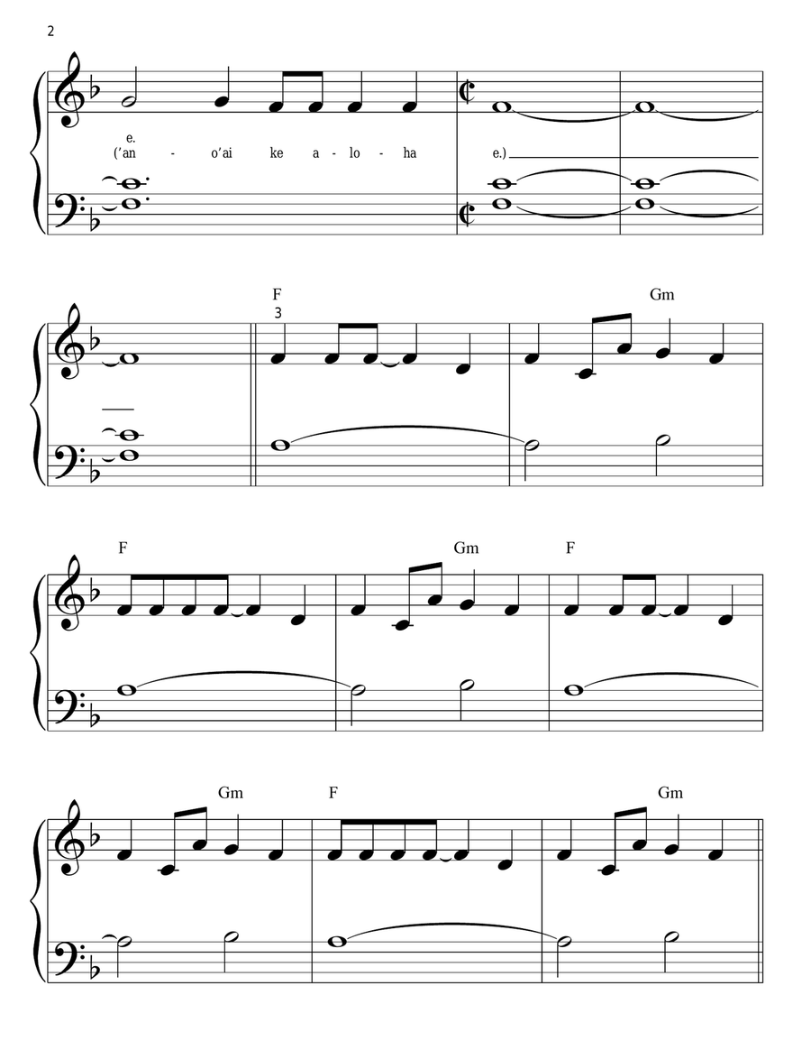 Hawaiian Roller Coaster Ride (from Lilo & Stitch) Easy Piano scores gallery preview page 2