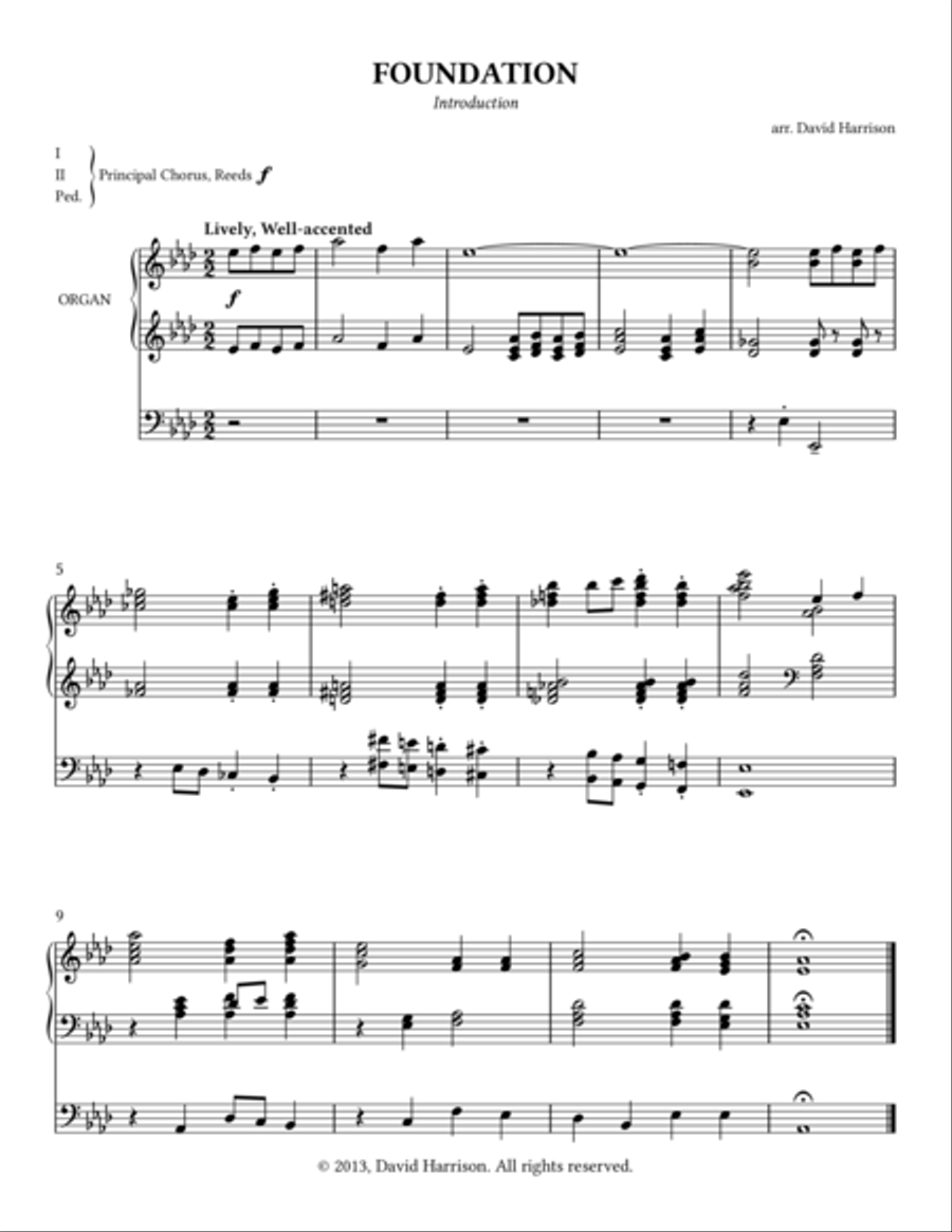 FOUNDATION - Introduction, Free Accompaniment Organ Solo scores gallery preview page 2