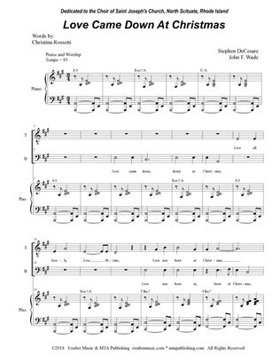 Love Came Down At Christmas (2-part choir - (TB)