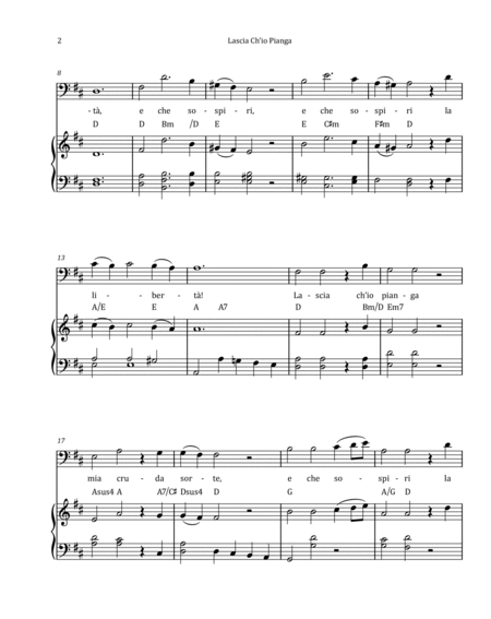 Lascia Ch'io Pianga by Händel - Tenor & Piano in D Major image number null