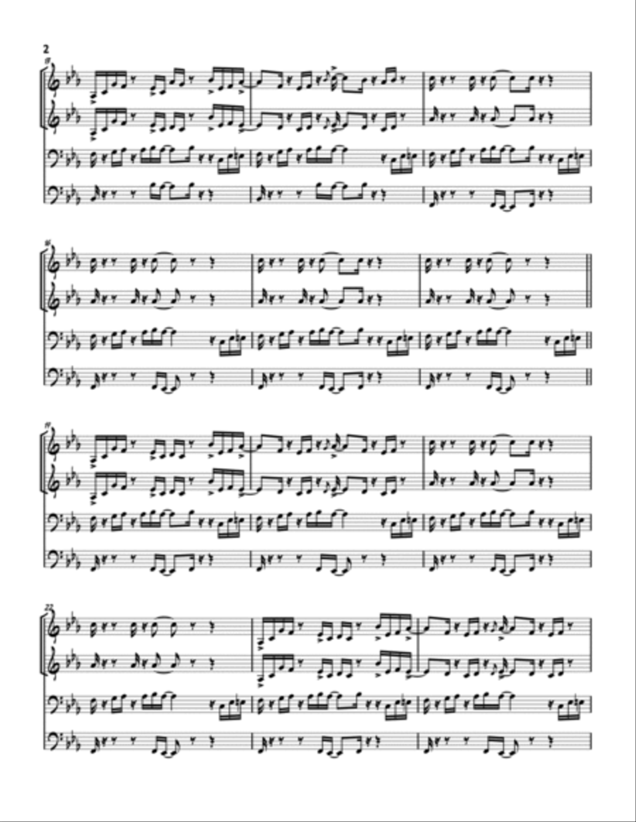 Pick Up The Pieces Brass Quartet scores gallery preview page 3