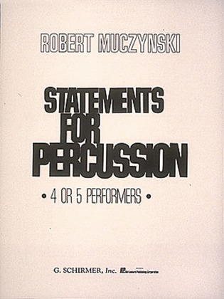 Book cover for Statements for Percussion