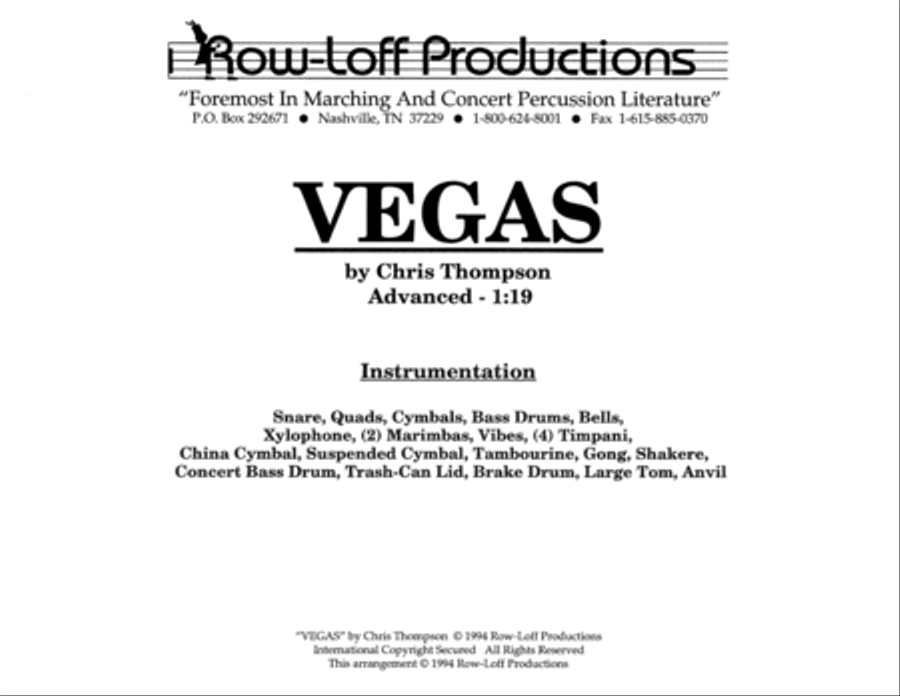 Vegas w/Tutor Tracks Vegas w/Tutor Tracks Percussion Ensemble scores gallery preview page 2