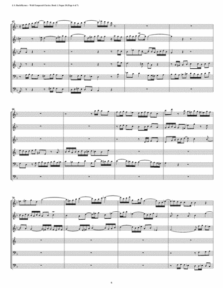 Fugue 20 from Well-Tempered Clavier, Book 1 (Double Reed Sextet) image number null
