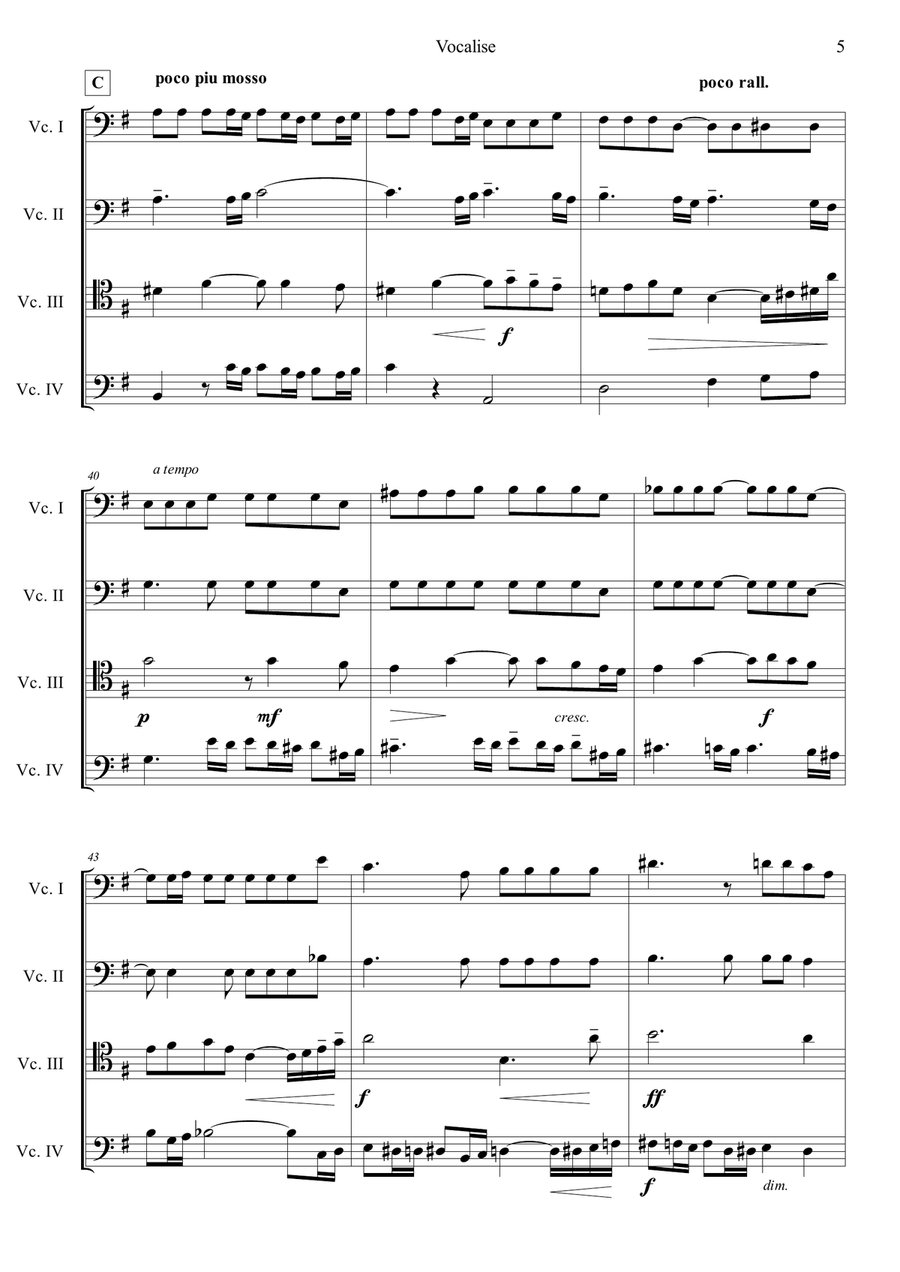Vocalise Op.34, No.14 Score - Digital Sheet Music page 5