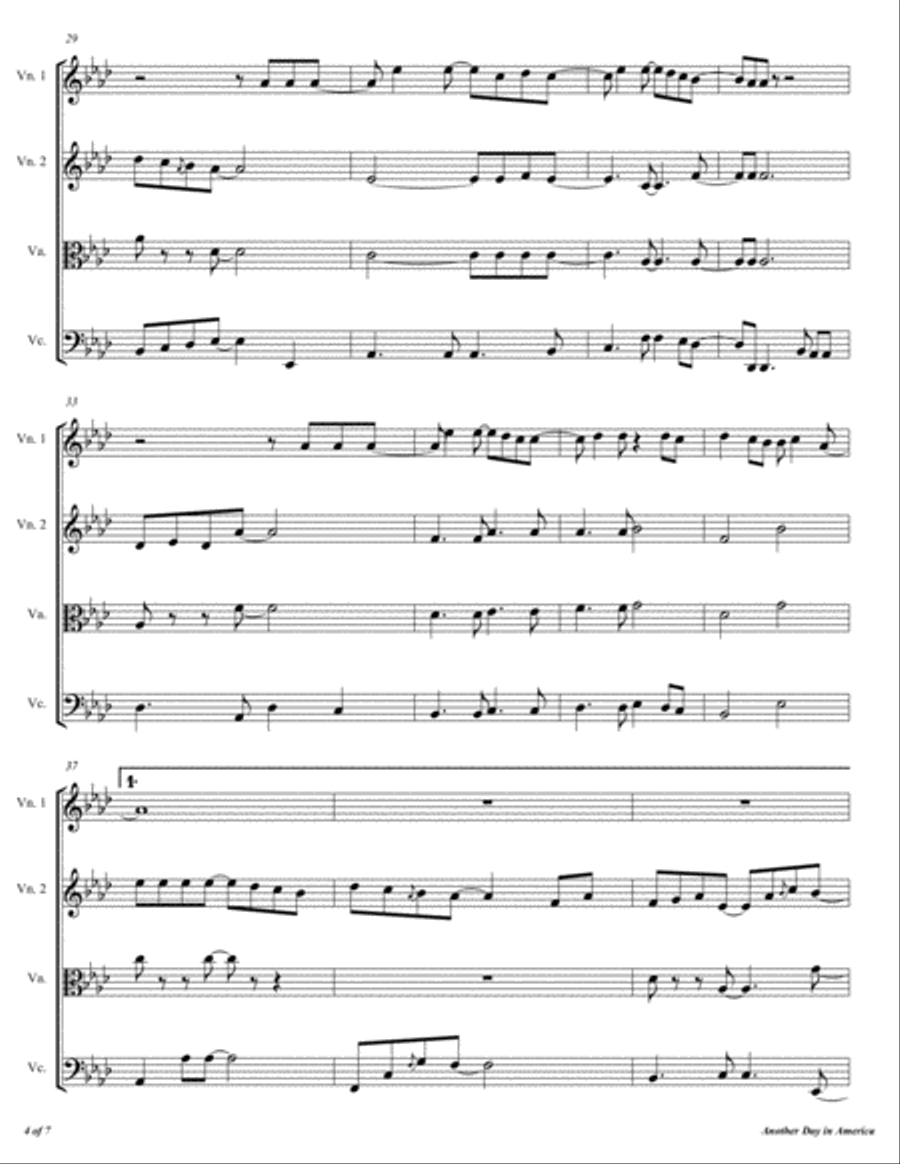Another Day In America String Quartet scores gallery preview page 5