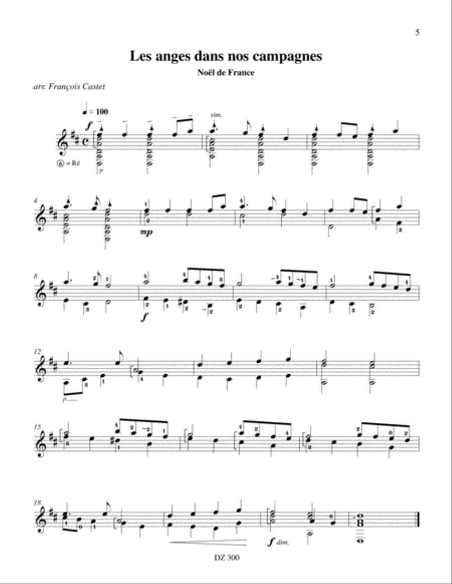 Dix Noëls Classical Guitar scores gallery preview page 5