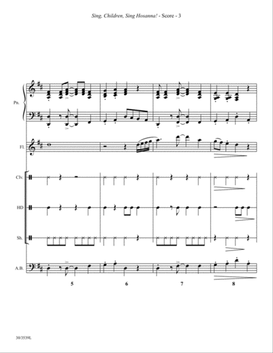 Sing, Children, Sing Hosanna! - Instrumental Ensemble Score and Parts Choir scores gallery preview page 4