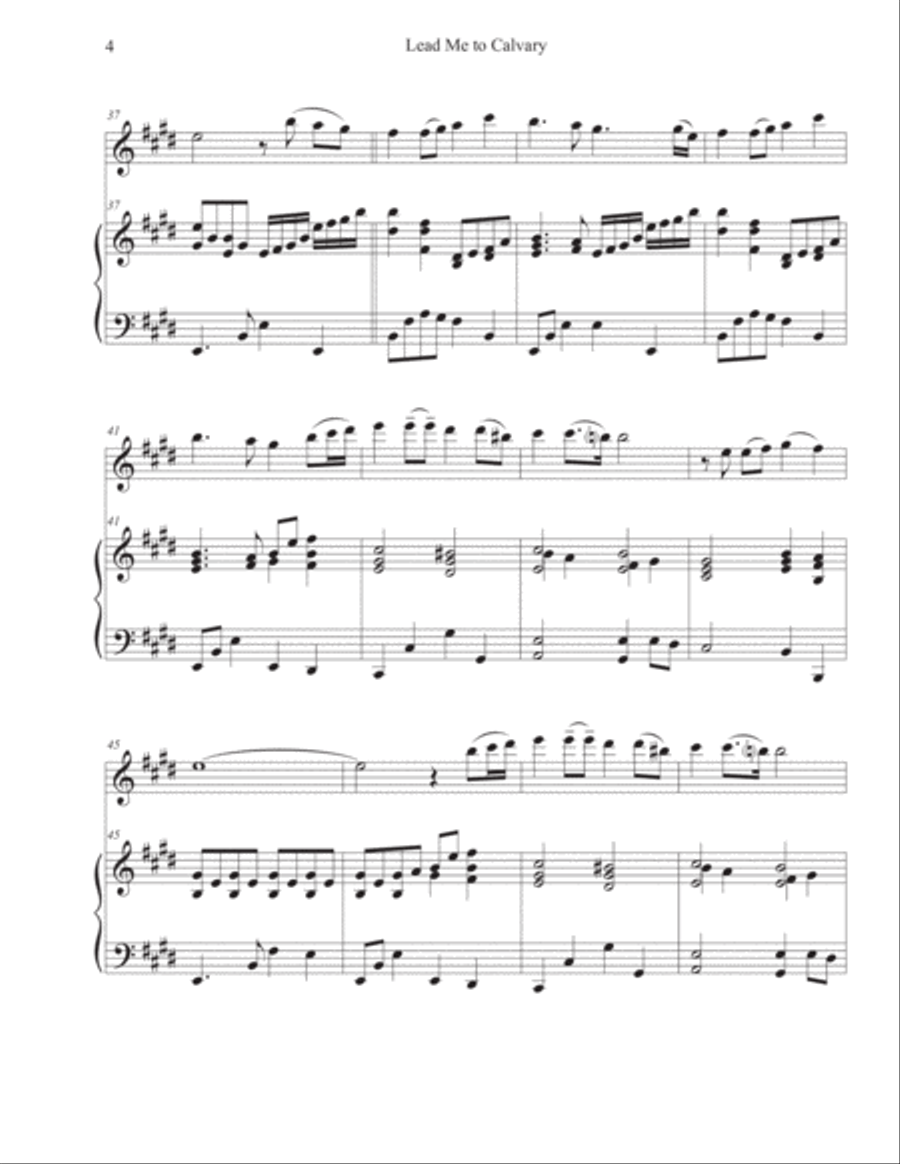 Lead Me to Calvary (Violin-Piano) Violin Solo scores gallery preview page 4