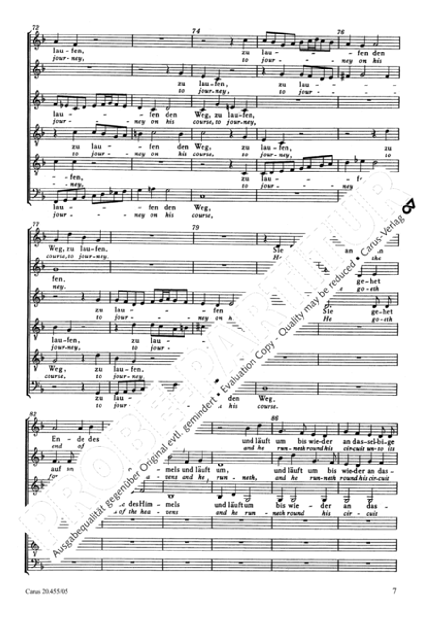 The heavens are telling the Father's glory (Die Himmel erzahlen die Ehre Gottes) Choir scores gallery preview page 8