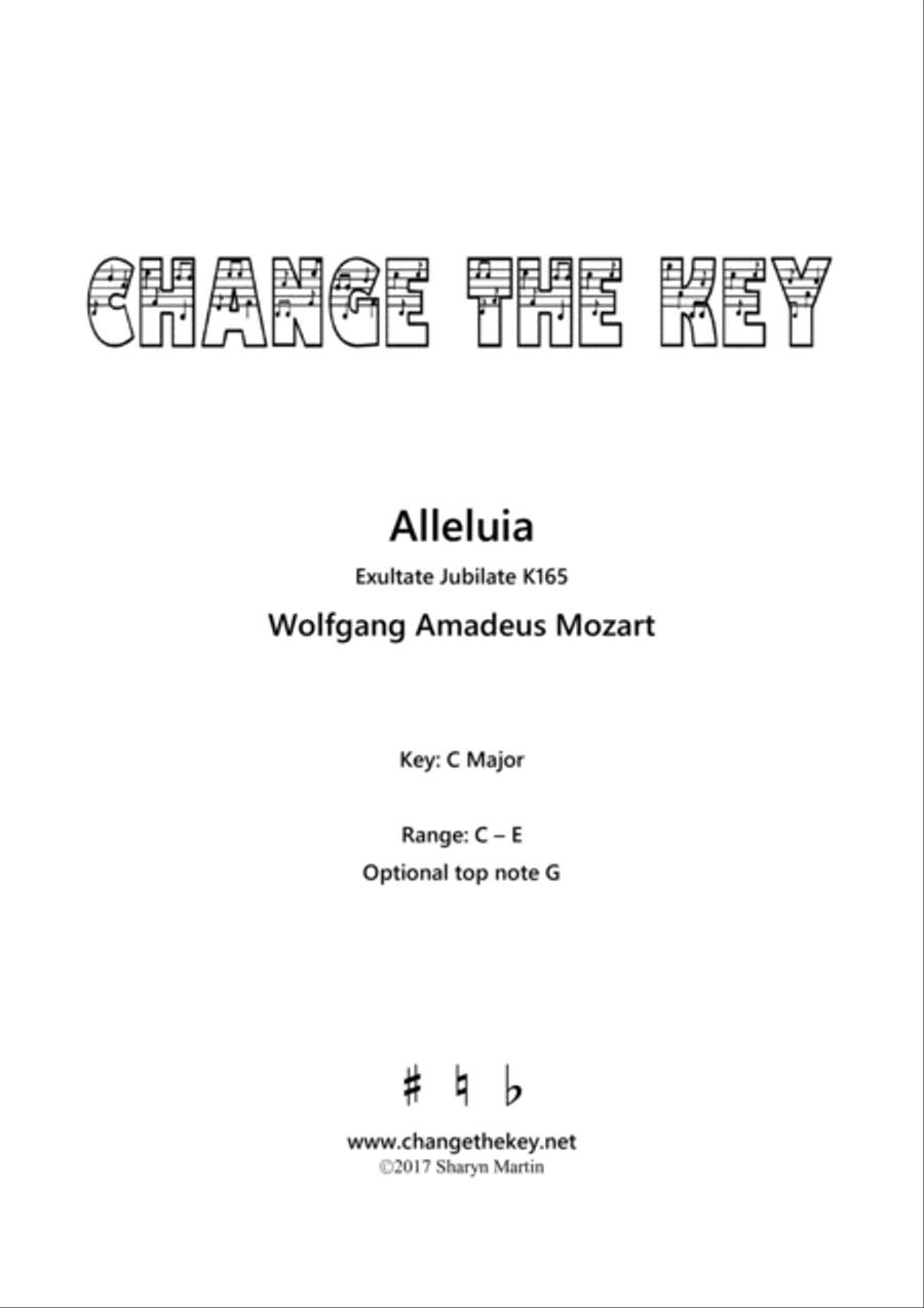 Alleluia from Exultate Jubilate - C Major Voice Solo scores gallery preview page 1