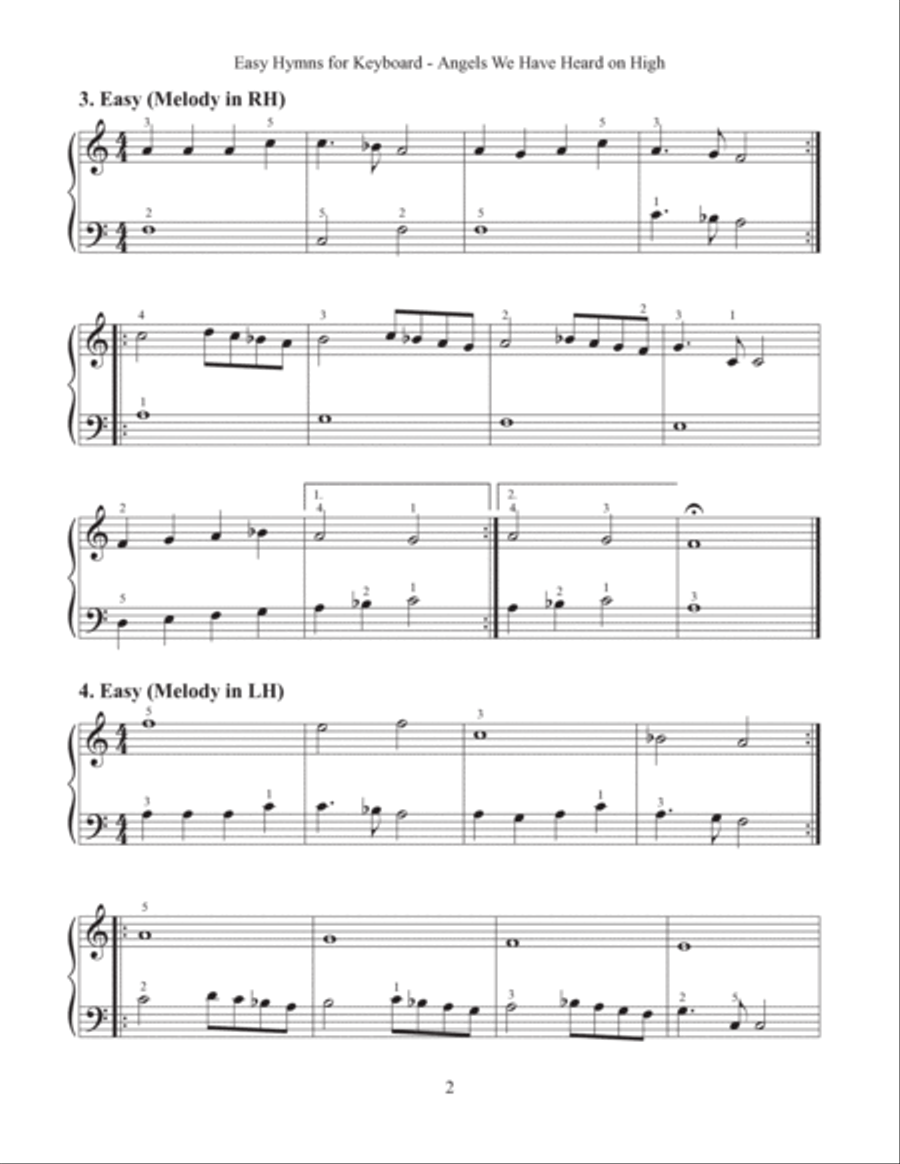 Angels We Have Heard on High (Easy Hymns for Keyboard) Piano Method scores gallery preview page 4