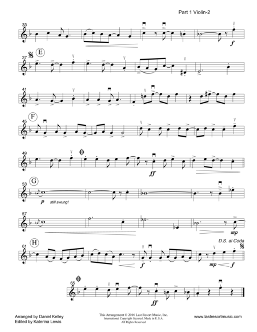 Chicago (That Toddling Town) for String Trio- Violin Viola Cello String Trio scores gallery preview page 5