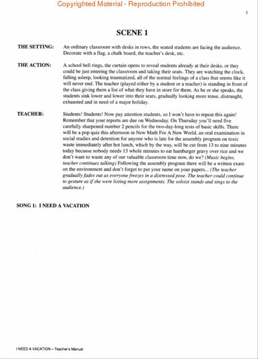 I Need a Vacation - Teacher's Edition Choir scores gallery preview page 2