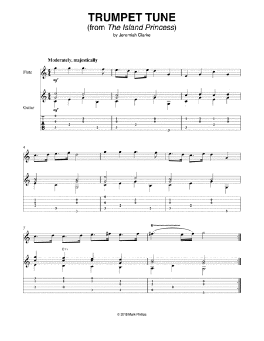 Trumpet Tune Flute scores gallery preview page 1