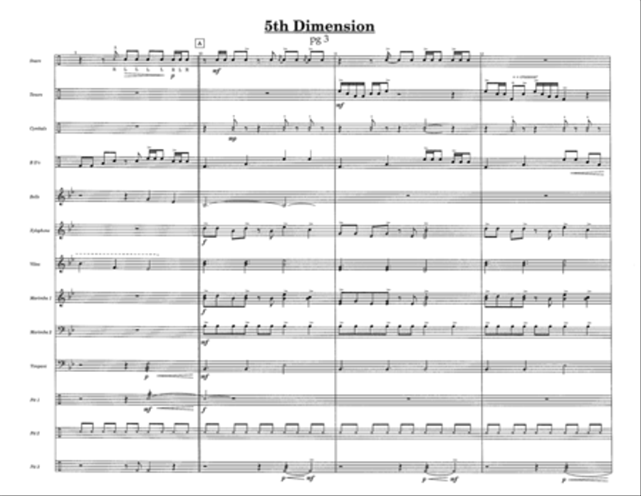 5th Dimension w/Tutor Tracks Percussion Ensemble scores gallery preview page 5