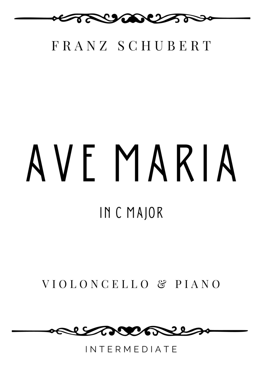 Schubert - Ave Maria in C Major - Intermediate Piano scores gallery preview page 1