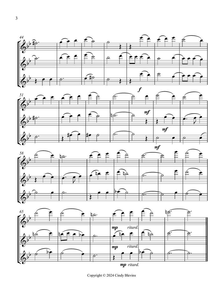 Coventry Carol, for Flute Trio Flute Trio scores gallery preview page 4