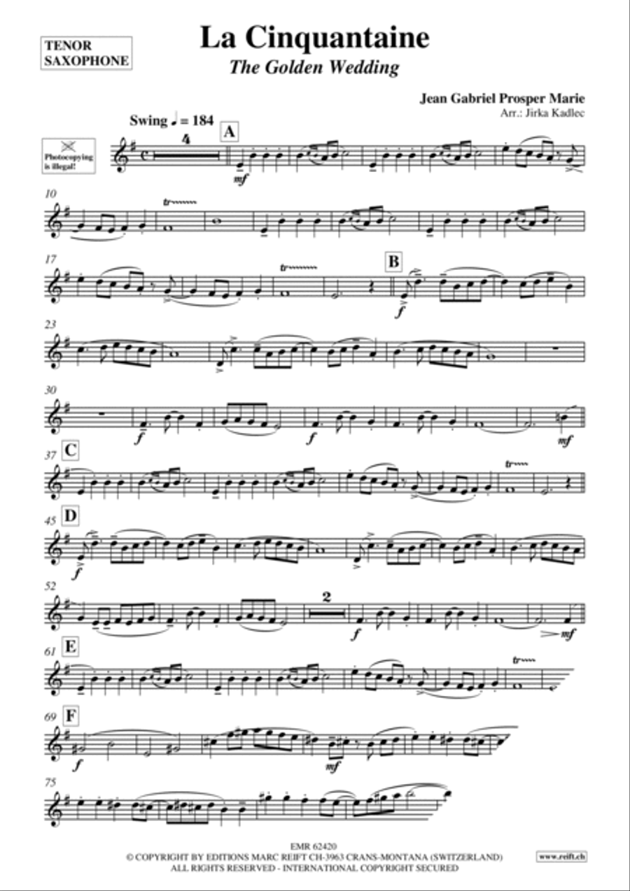 La Cinquantaine Tenor Saxophone scores gallery preview page 3