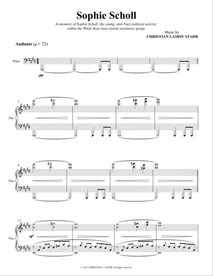 Sophie Scholl Sophie Scholl Piano Solo scores gallery preview page 2