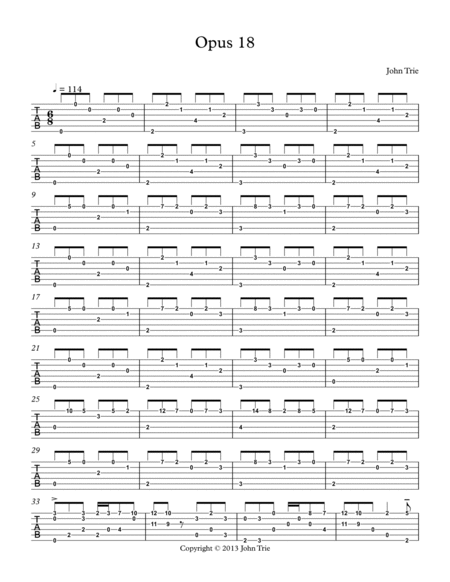 Opus 18 - guitar tablature image number null