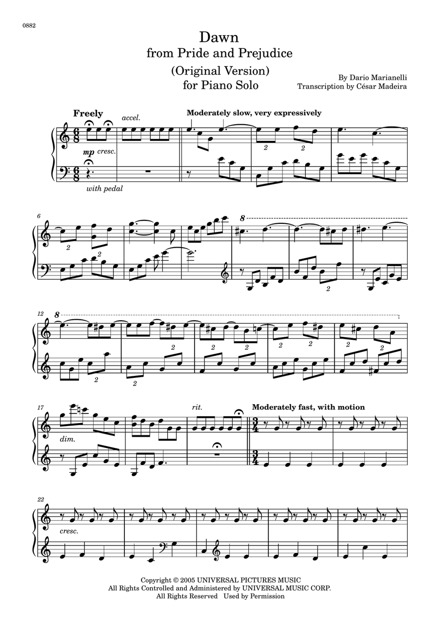 Dawn Dawn Piano Solo scores gallery preview page 2