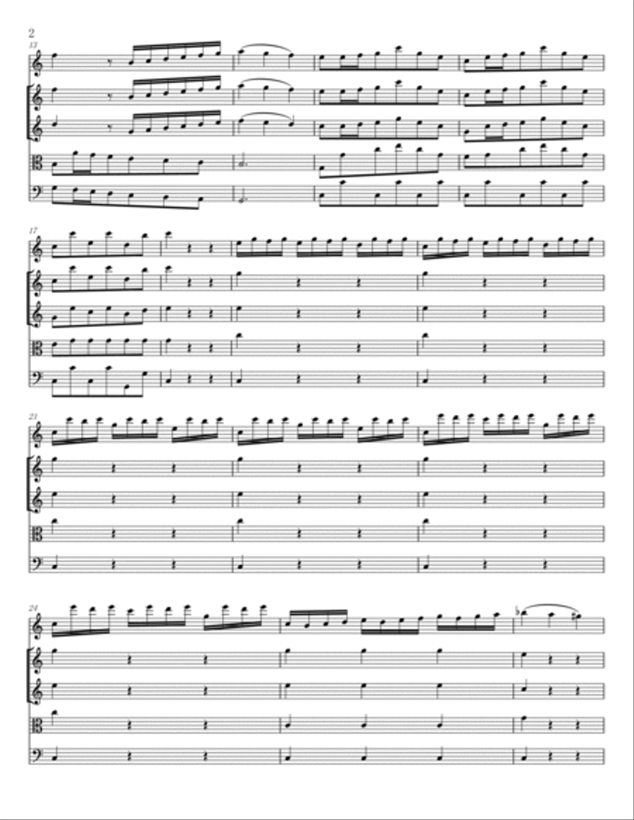 Vivaldi - Recorder Concerto in C major, RV 443 - for Flautino and Strings Original Full Score Flute scores gallery preview page 2