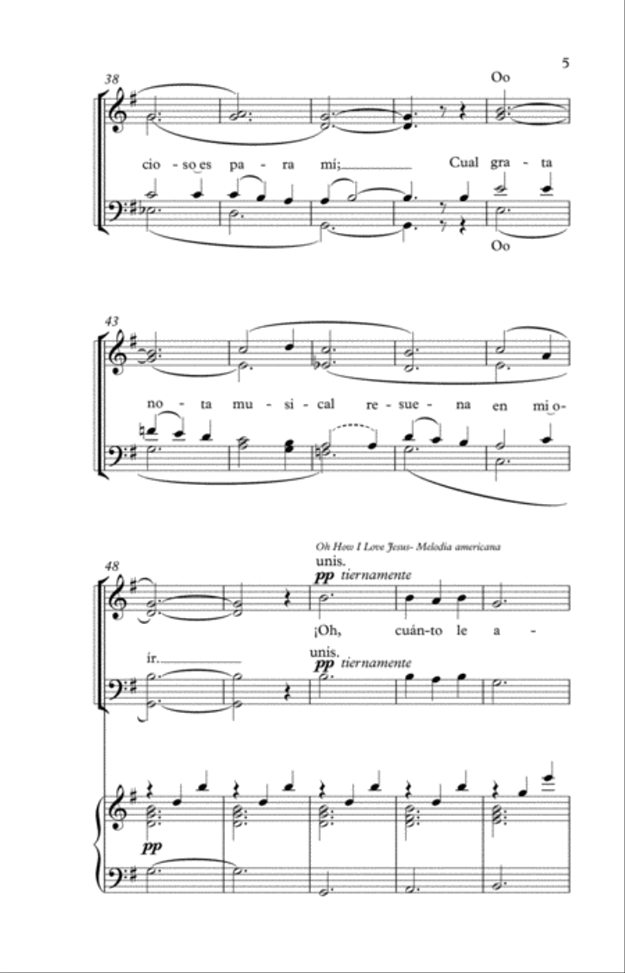 Oh, cuanto le amo (Oh, How I Love Jesus) 4-Part scores gallery preview page 5