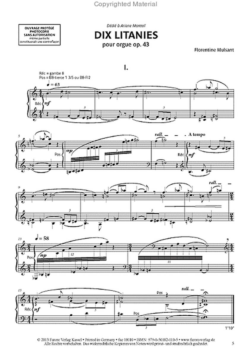 Dix Litanies (pour Orgue op. 43)