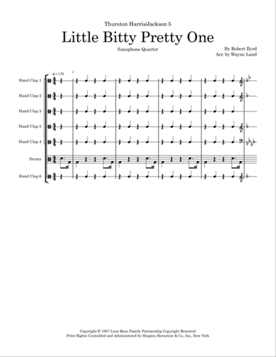 Little Bitty Pretty One Saxophone Quartet scores gallery preview page 2