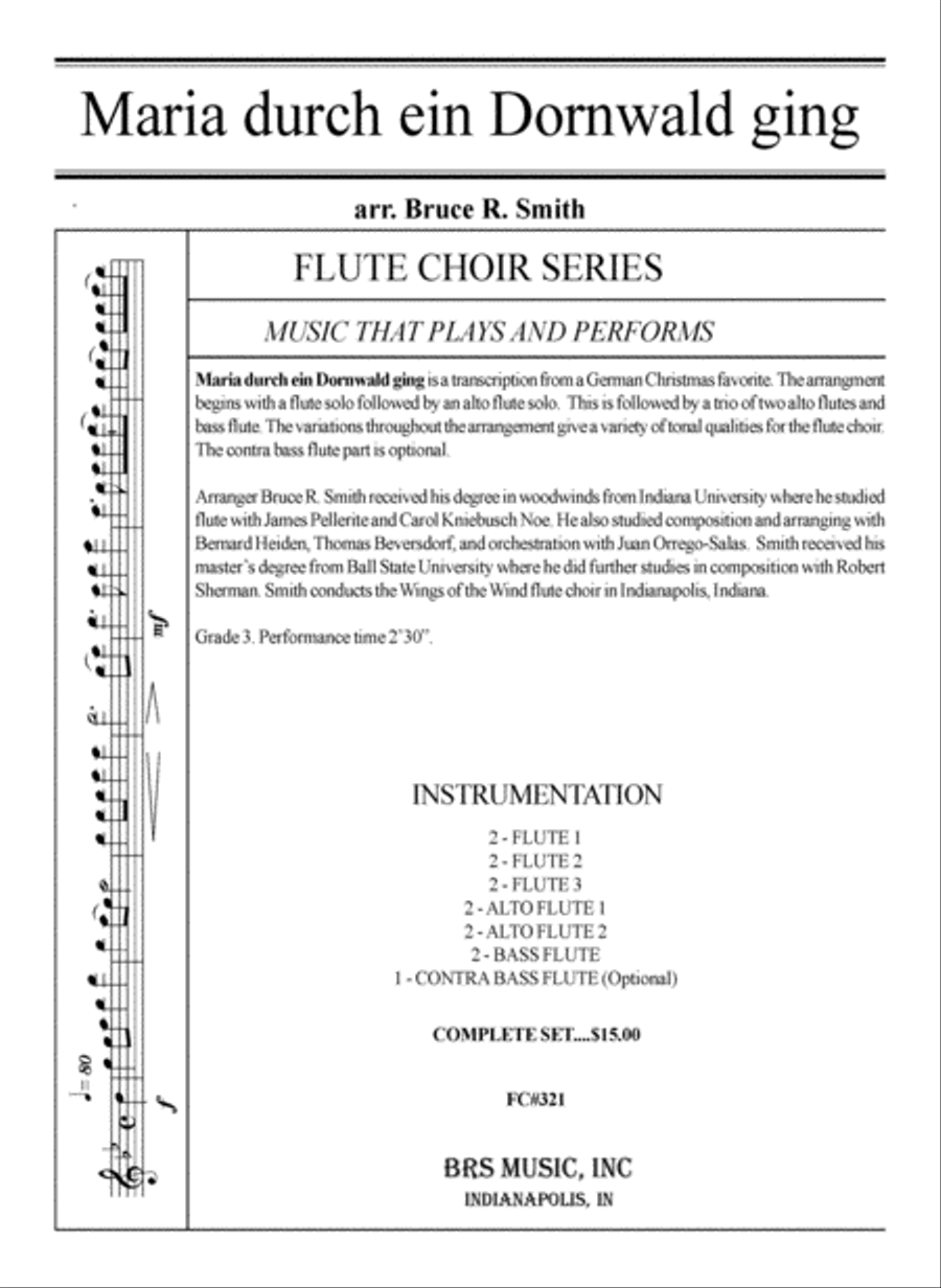 Maria durch ein Dornwald ging Flute Choir scores gallery preview page 1