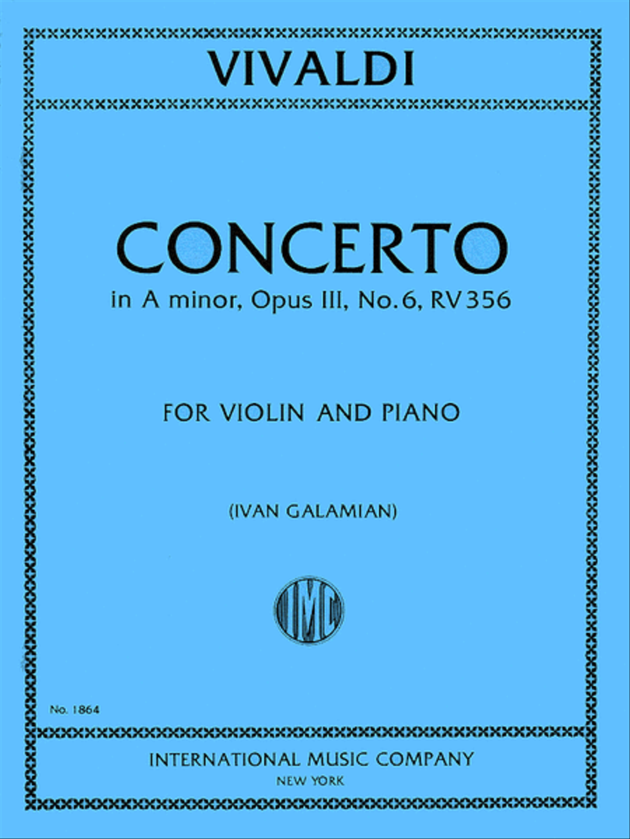 Concerto in A minor, RV 356 (Op. 3, No. 6) Violin Solo scores gallery preview page 1