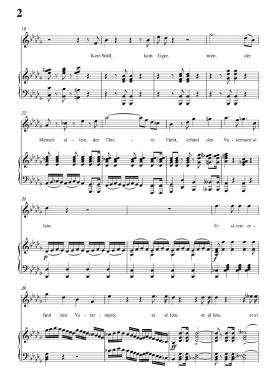 Schubert-Der Vatermörder in bB minor,for Vocal and Piano Voice scores gallery preview page 3