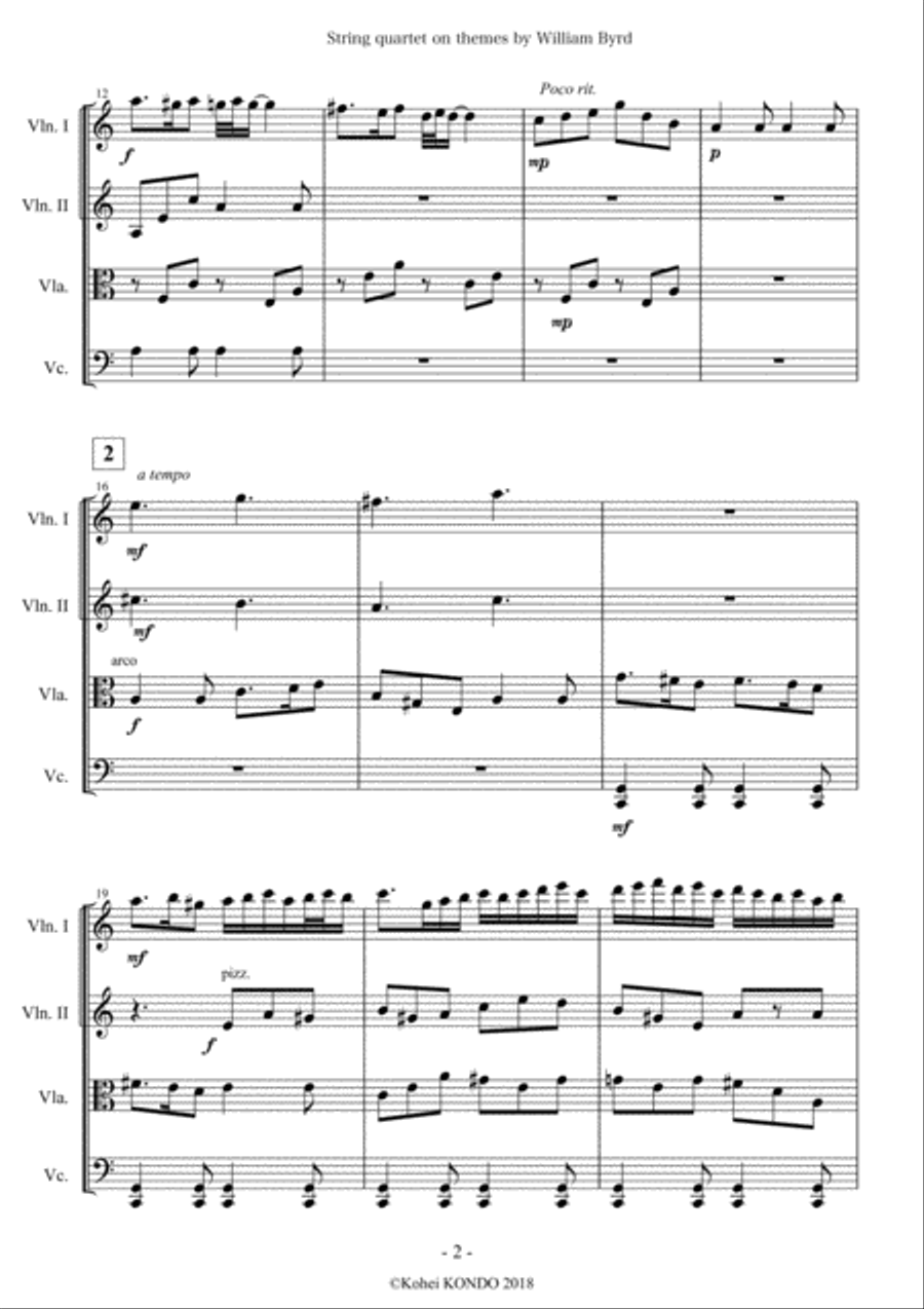 String quartet on themes by William Byrd Op.173 String Quartet scores gallery preview page 3