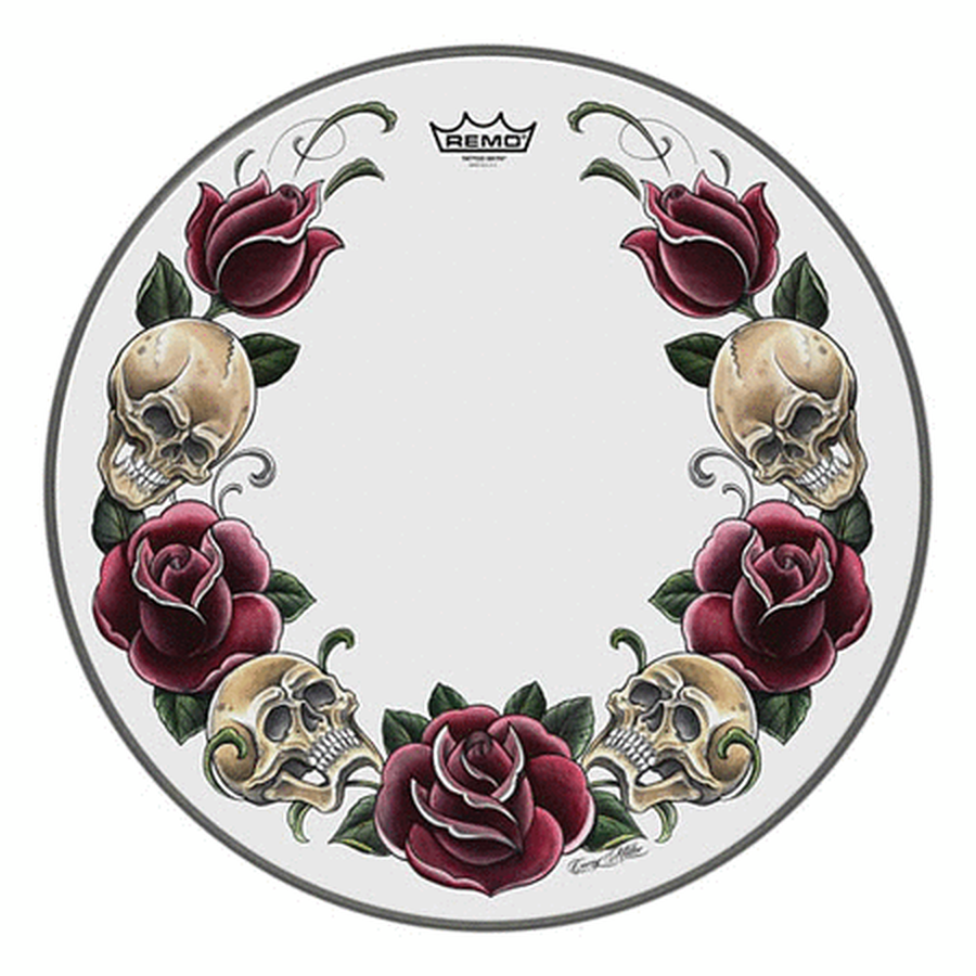 Bass, Powerstroke, 20“, 'tattoo Rock & Roses On White' Graphic, Packaged