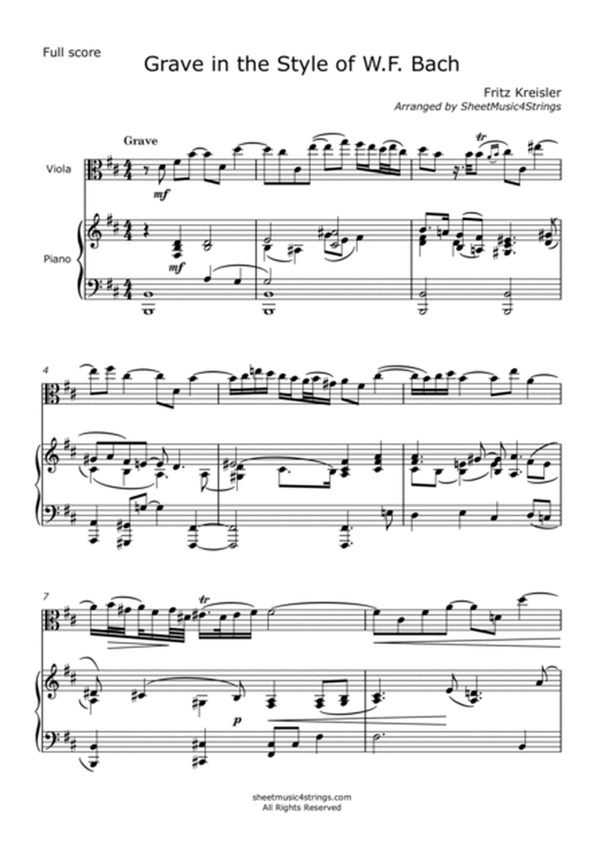 Kreisler, F. - Grave for Viola and Piano image number null