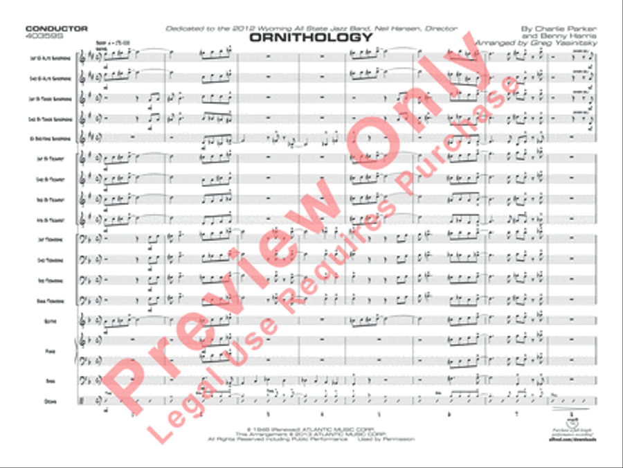 Ornithology Ornithology Jazz Ensemble scores gallery preview page 4