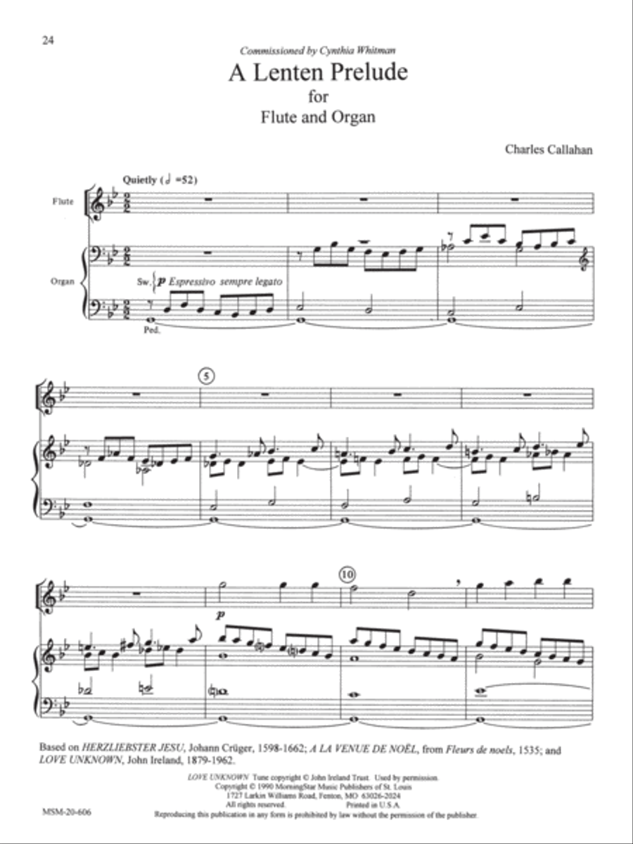 A Lenten Prelude Flute Solo scores gallery preview page 1