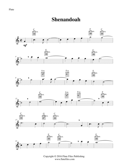 Shenandoah - Flute Solo with Guitar Chords image number null