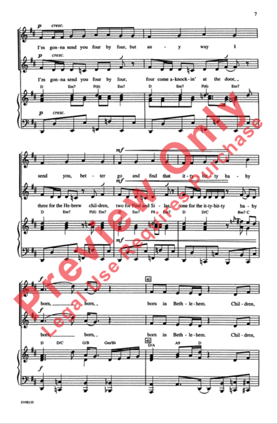 Children, Go Where I Send Thee 2-Part scores gallery preview page 6