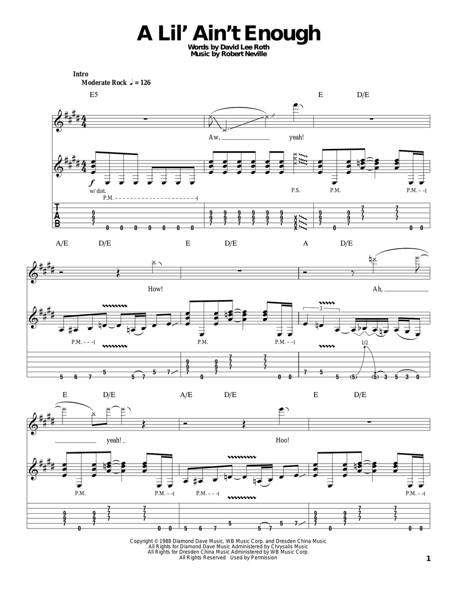 A Lil' Ain't Enough A Lil' Ain't Enough Acoustic Guitar scores gallery preview page 1